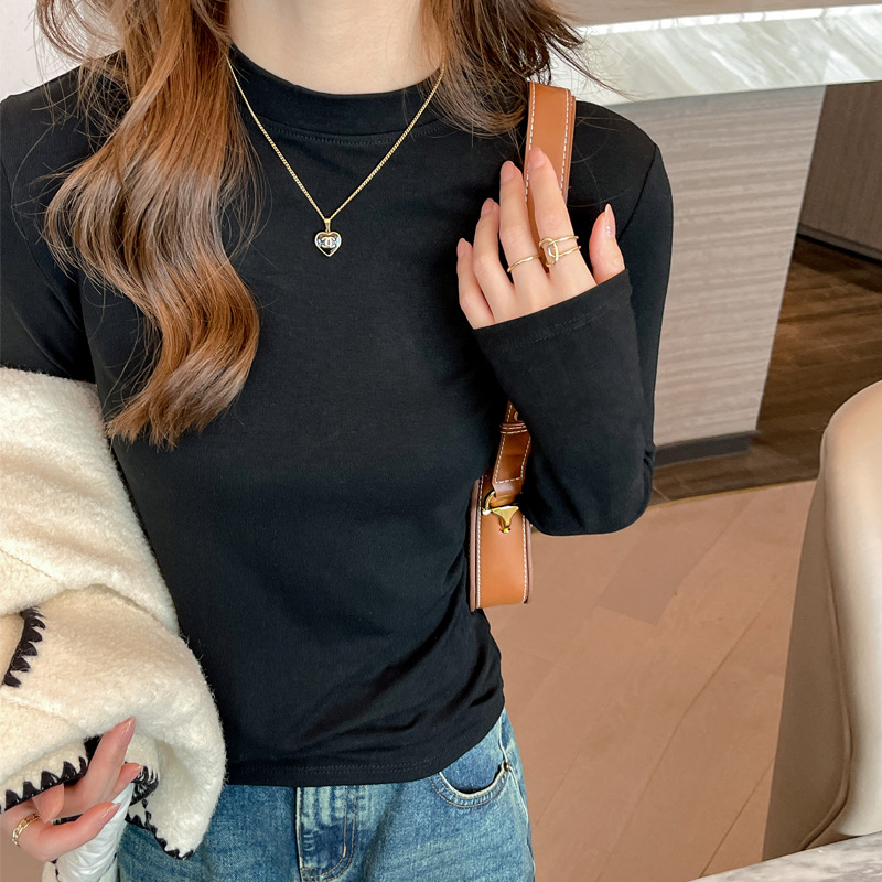 Undershirt Crew Neck - Koreaanse dames thermoshirts met lange mouwen
