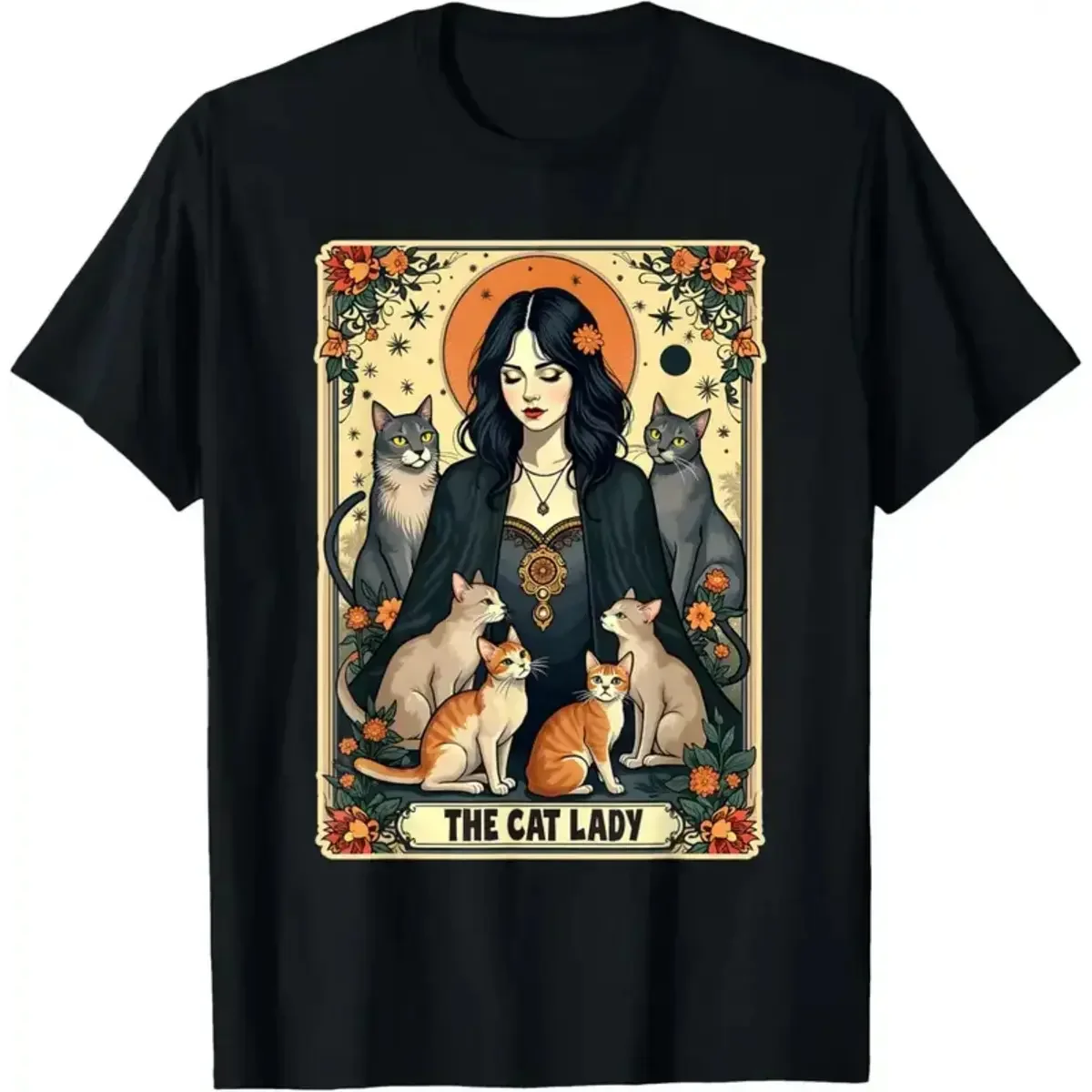 Unisex The Cat Lady Tarotkaart - Undershirt Crew Neck recensie en prijs