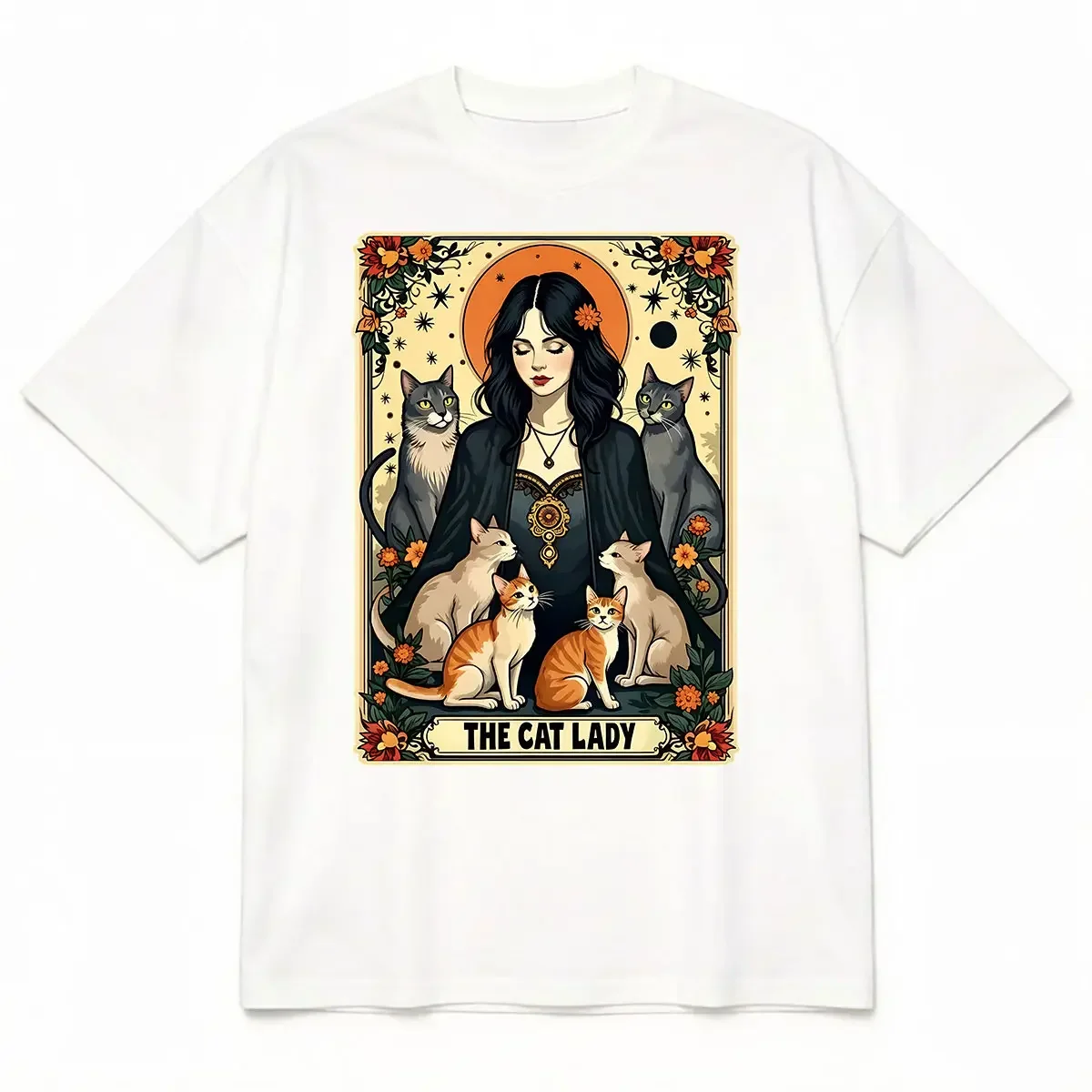 Unisex The Cat Lady Tarotkaart - Undershirt Crew Neck recensie en prijs