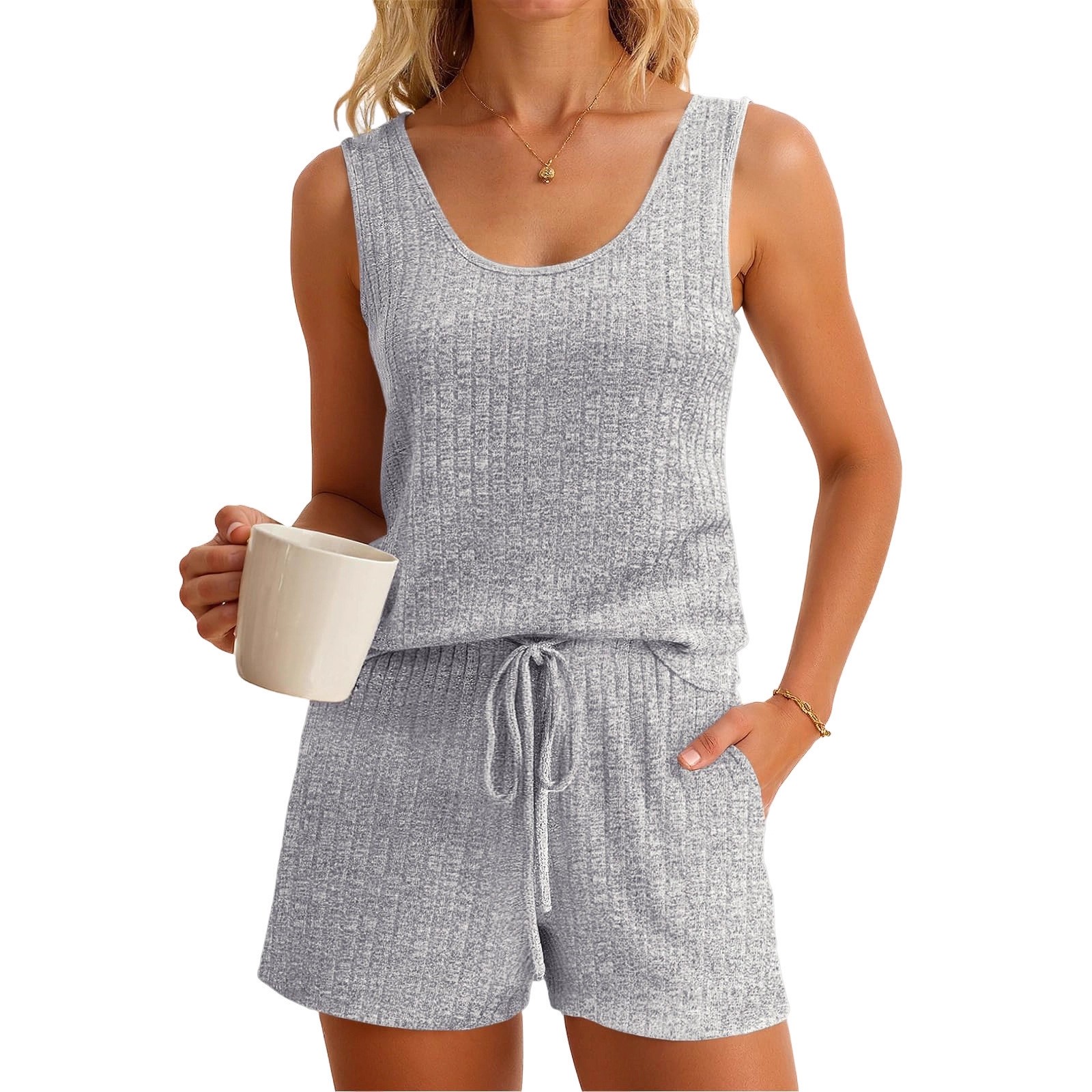 Dames lente-zomer mouwloze tan - Tank Top Ribbed recensie en prijs